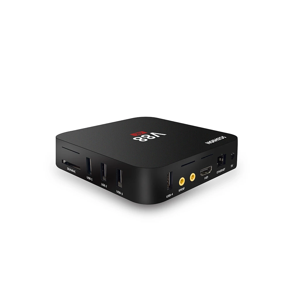 V88 1G 8G Smart tv Box RK3229 четырехъядерный Android 7,1 4K Wifi Youtube Поддержка Бесплатный смарт-пульт дистанционного управления