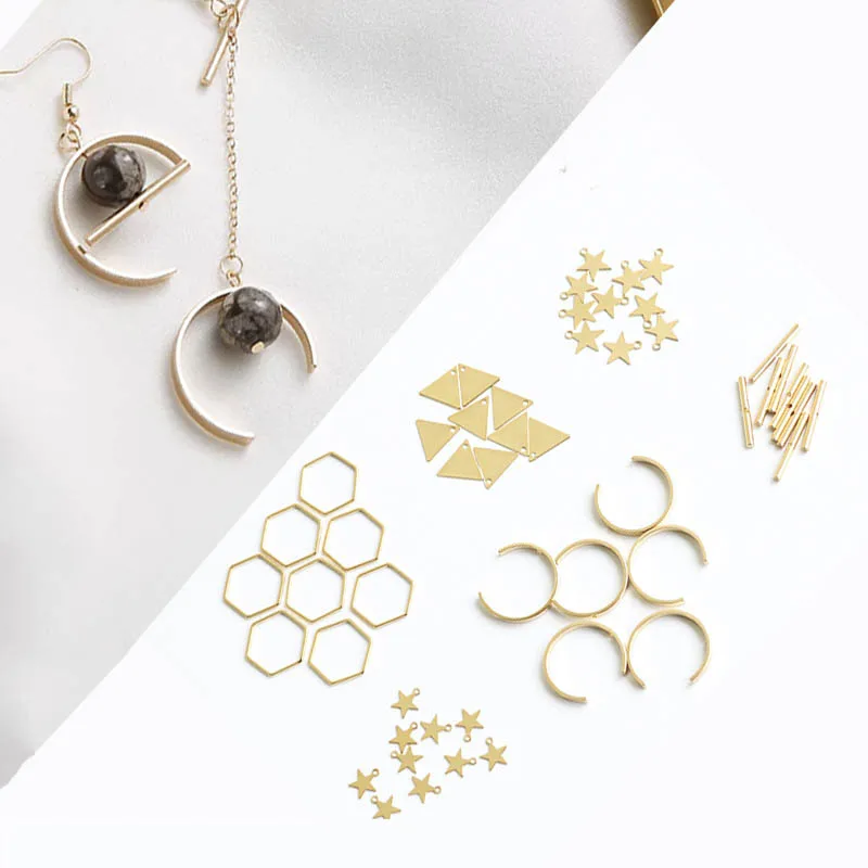 

10PCS Geometric Earring Charm Gold Color Star Pendant for DIY Jewelry Making Metal Earrings Connector Findings Supplier