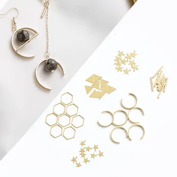 

10PCS Geometric Earring Charm Gold Color Star Pendant for DIY Jewelry Making Metal Earrings Connector Findings Supplier