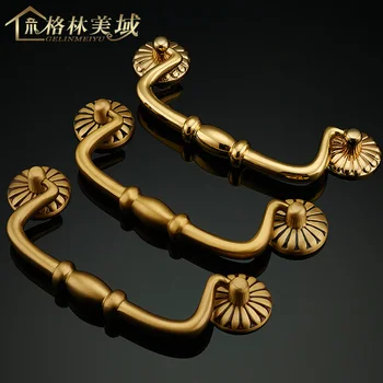 

Pure copper furniture cabinet antique European style drawer handle copper wardrobe door handle complex classic