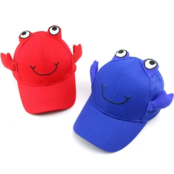 

Baby boy and girl hats cute cartoon crab styling baseball caps Autumn and winter kids snapback kids photography props beanies