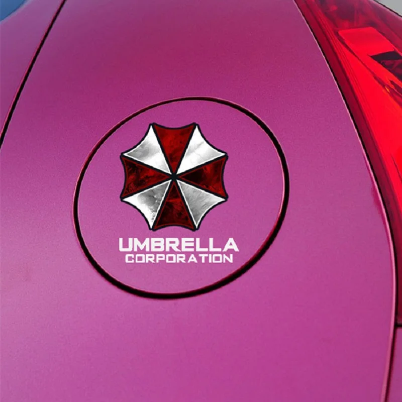 car-styling Accessories Umbrella Corporation 3D Aluminum Motorcycle Car Sticker For ford bmw mazda opel toyota On Fuel TanK