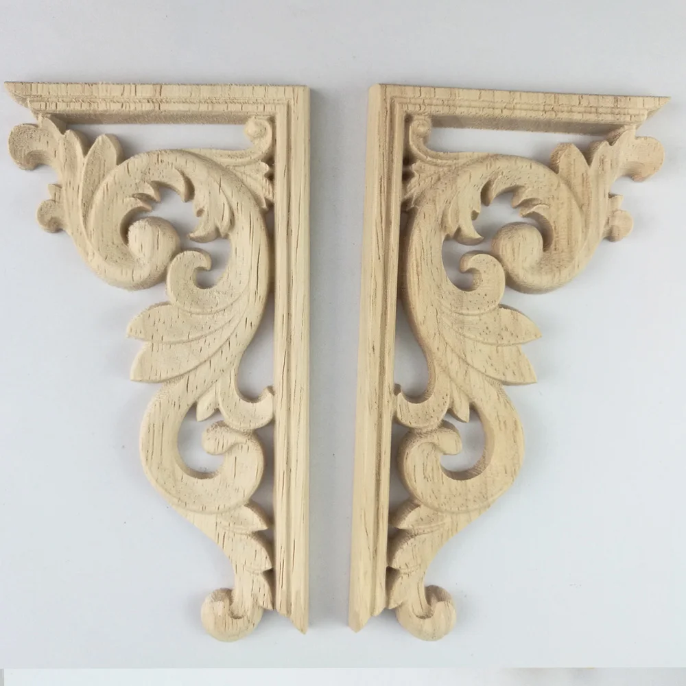 DecorativeWoodAppliquesWoodCarvingDecalCornerAppliqueFrameDoor