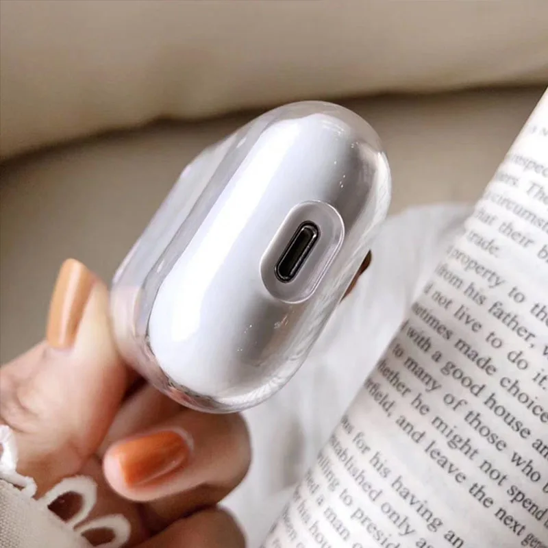 Прозрачный милый чехол для Apple airpods наушников с цветочным узором и листьями Bluetooth