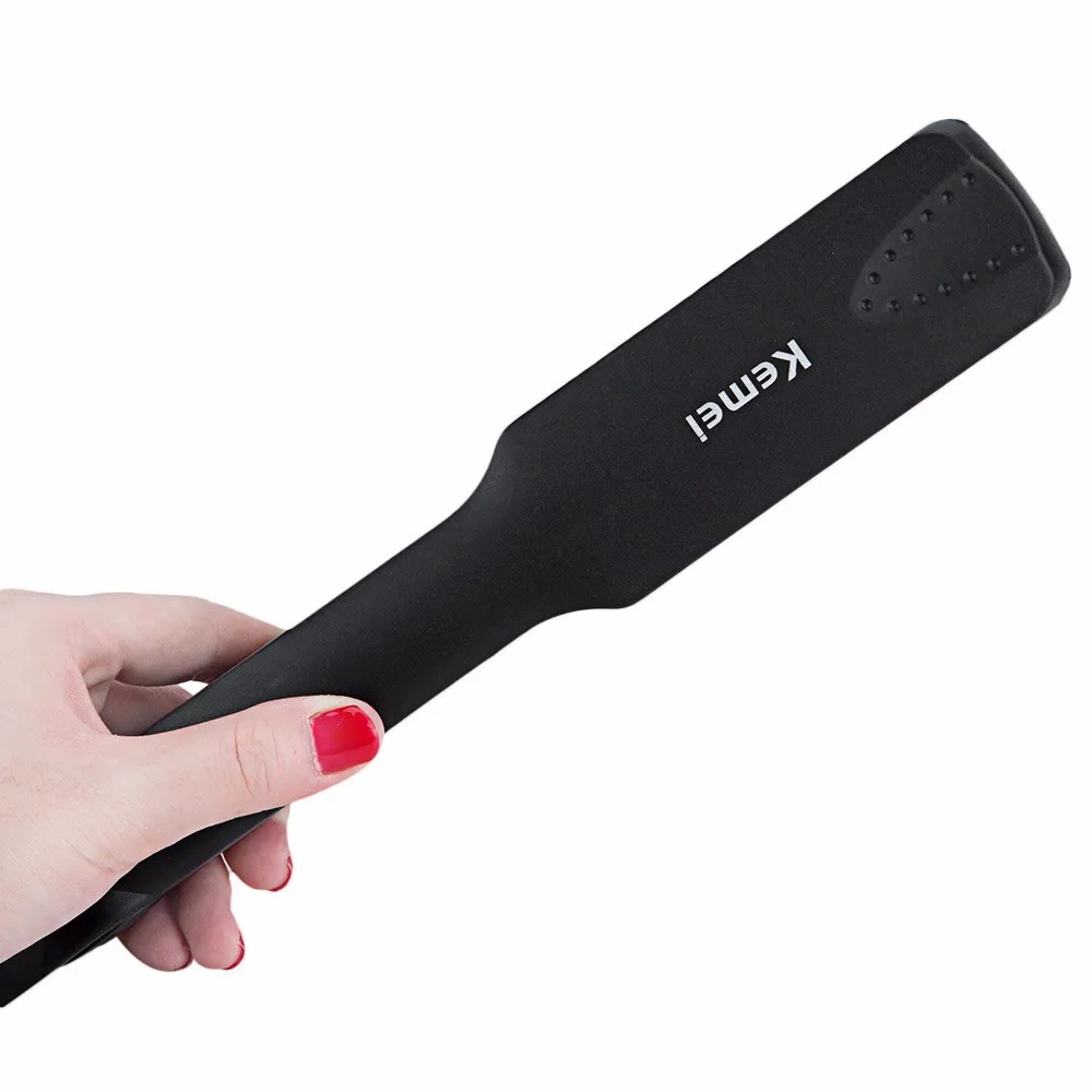 Online Kemei Pelurus Rambut Profesional Baru Flat Iron Straightening Besi Alat Styling dengan Cepat Warm Up Kinerja Termal