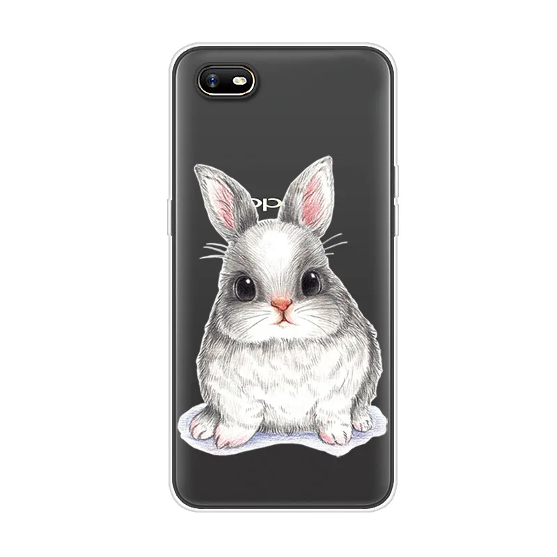 Чехол для OPPO A1K Прозрачный Бампер задней панели с изображением животных мягкий