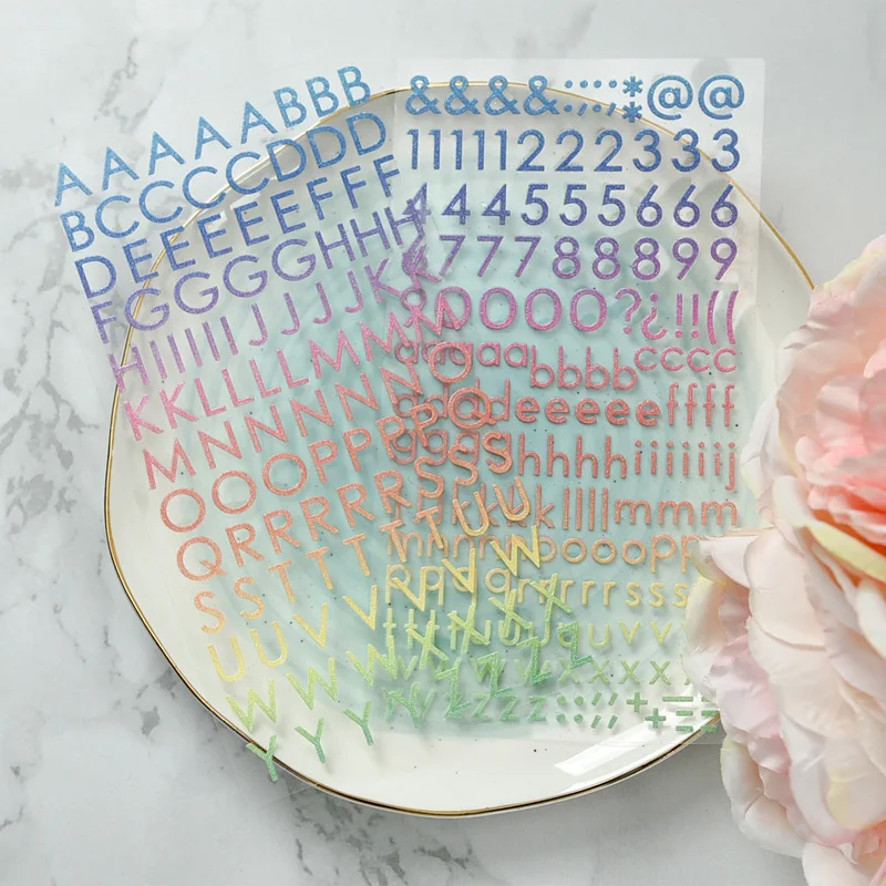 

KLJUYP 2pc Colorful Letters Self- adhesive Pvc Sticker for Scrapbooking/ DIY Crafts/ Card Making Decoration
