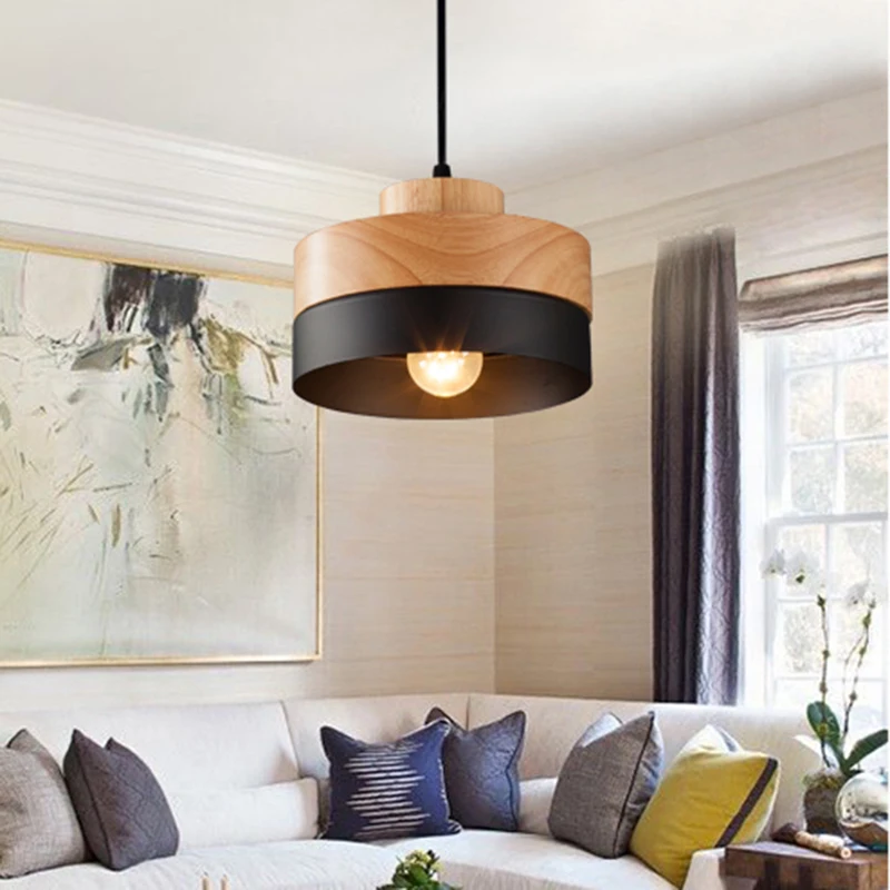 High Quality Round Solid Wood Pendant Lights Modern Decoration Lamp