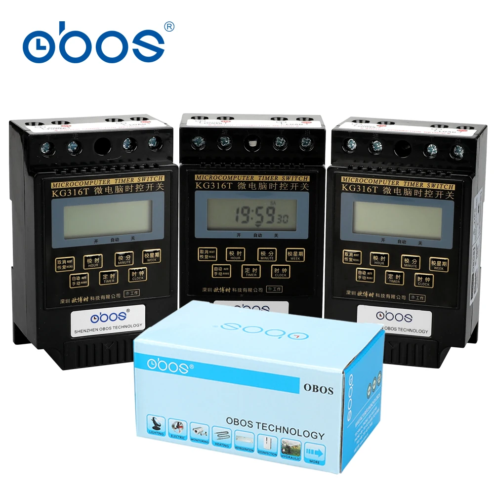 

good quality 110V black 24 hour timer switch din weekly timer kg316t with 10 times on/off time set range 1m-168H for B2C market
