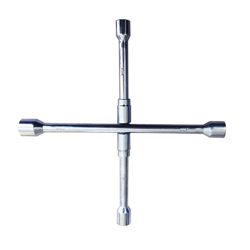 Folding Cross Wrench Car Wheel Repair Tool 4 Way Universal Lug Wrench
