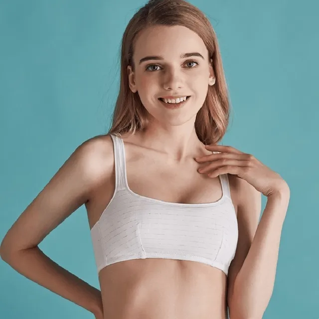 Roseheart Women Fashion Gray Pink Bralette Wireless Small Chest Student Bras Girl Cotton Maiden