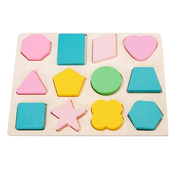 

Wooden Geometric Shapes Sorting Math Montessori Puzzle Preschool Learning Educational Game Baby Toddler Toys