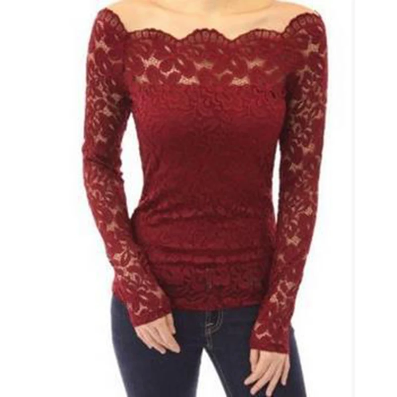 Women Blouses Lace 2018 Black White 