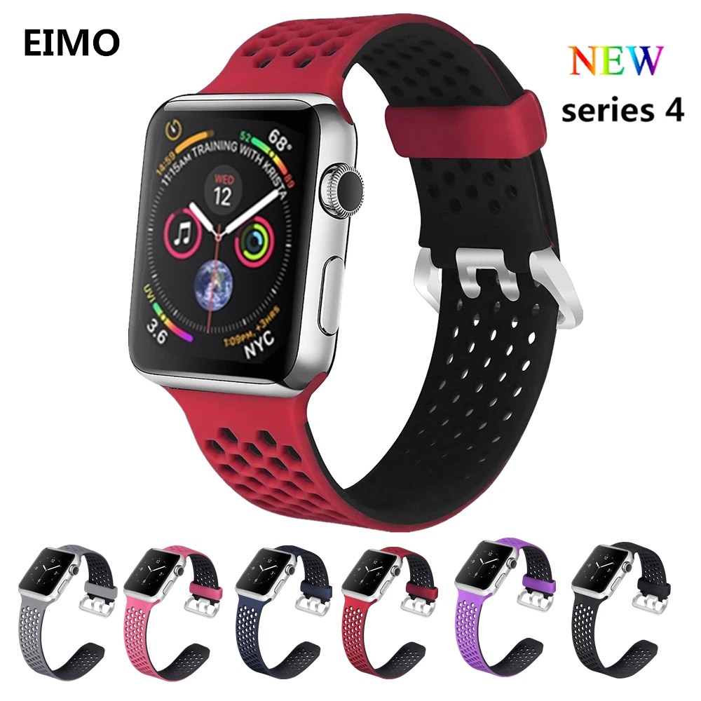 

Silicone Sport band For Apple watch band 4 44mm 40mm correa Aple watch 42mm 38mm bracelet Watchband wrist Iwatch series 4 3 2 1