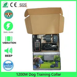 Тренировочный ошейник для собак, шок/вибрация/звуковой сигнал 1200 м водонепроницаемый все размеры собаки Электрический кора ошейник