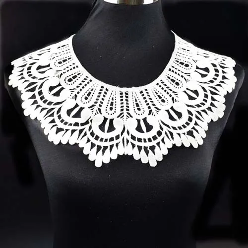 Lace Garment Accessories Lace Accessories Lace Sewing Accessories Clothing Accessories White Embroidery Collar Venise Sequin Floral Embroidered Applique Lace Neckline Collar Garment Accessories Scrapbooking