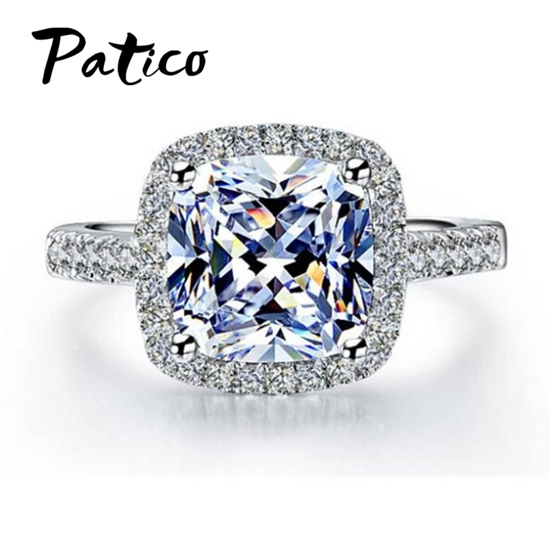 PATICO Luxury 100% 925 Sterling Silver Rings for Women Wedding Engagement Acessories Cubic Zirconia Jewelry Big Promotion - Image 2