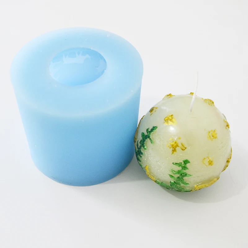 

Nicole Silicone Ball Candle Mold Spherical with Christmas Theme Pattern DIY Craft Handmade Soap Mould