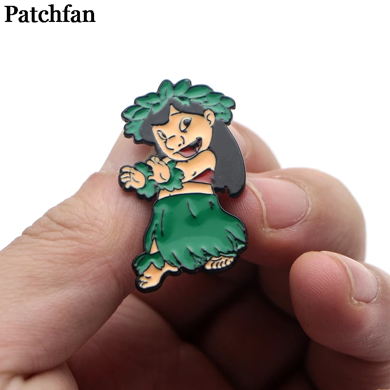 Patchfan лило ститч мультфильм цинк галстук булавки броши для рюкзака, одежды для мужчин и женщин шляпа декоративные значки медаль A2253