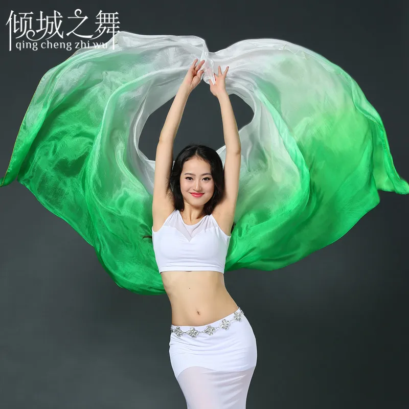 SJ005 100% Silk Women Belly Dance Veil 260x114cm Size Professional Dancing Veils Stage Performance Props | Тематическая одежда и