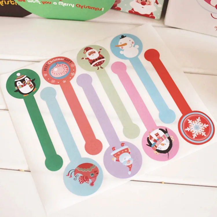 Free shipping Christmas pudding bottle biscuit cookie bag cake box decoration sealing paster