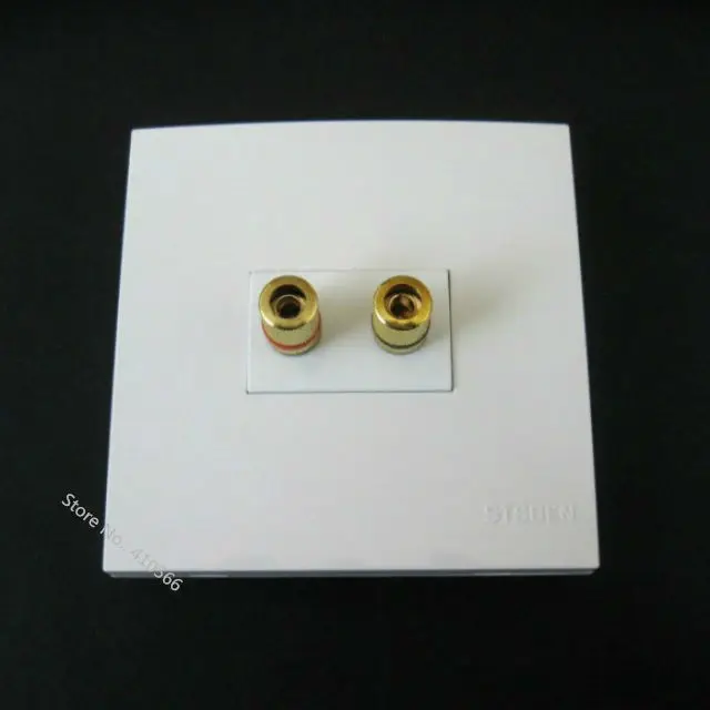 

Multifunction Home Audio Speaker Connectors Outlet 86x86mm Standard Side Compatible For Home Theater Room Wall Panel Socket