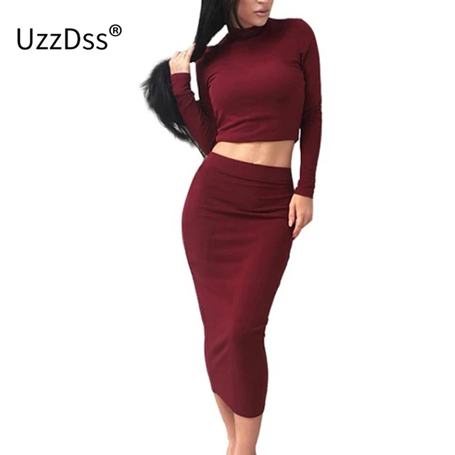Uzzdss Black Grey Khaki 2 Piece Set Y Bodycon Party Dresses Uzzdss Black Grey Khaki 2 Piece Set Y Bodycon Party Dresses Velvet Autumn Winter Warm Turtleneck