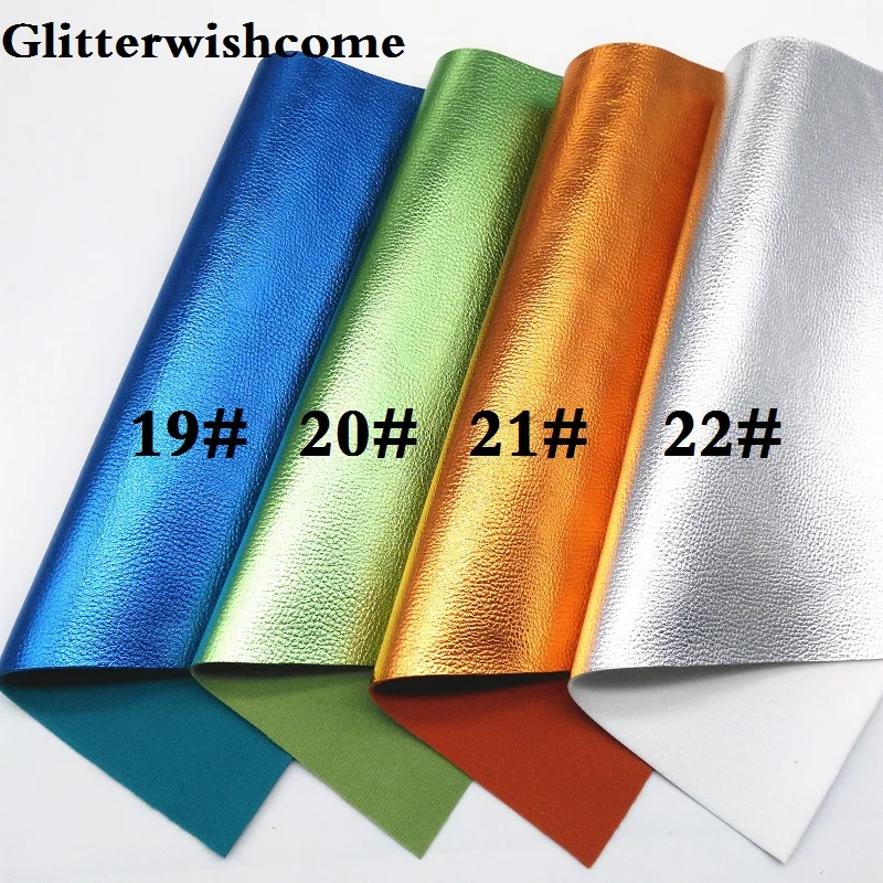 Glitterwishcome 21X29 см A4 Размер синтетическая кожа, металлическая кожа, личи зерна искусственная из искусственной кожи Ткань Винил для бантов, GM030A