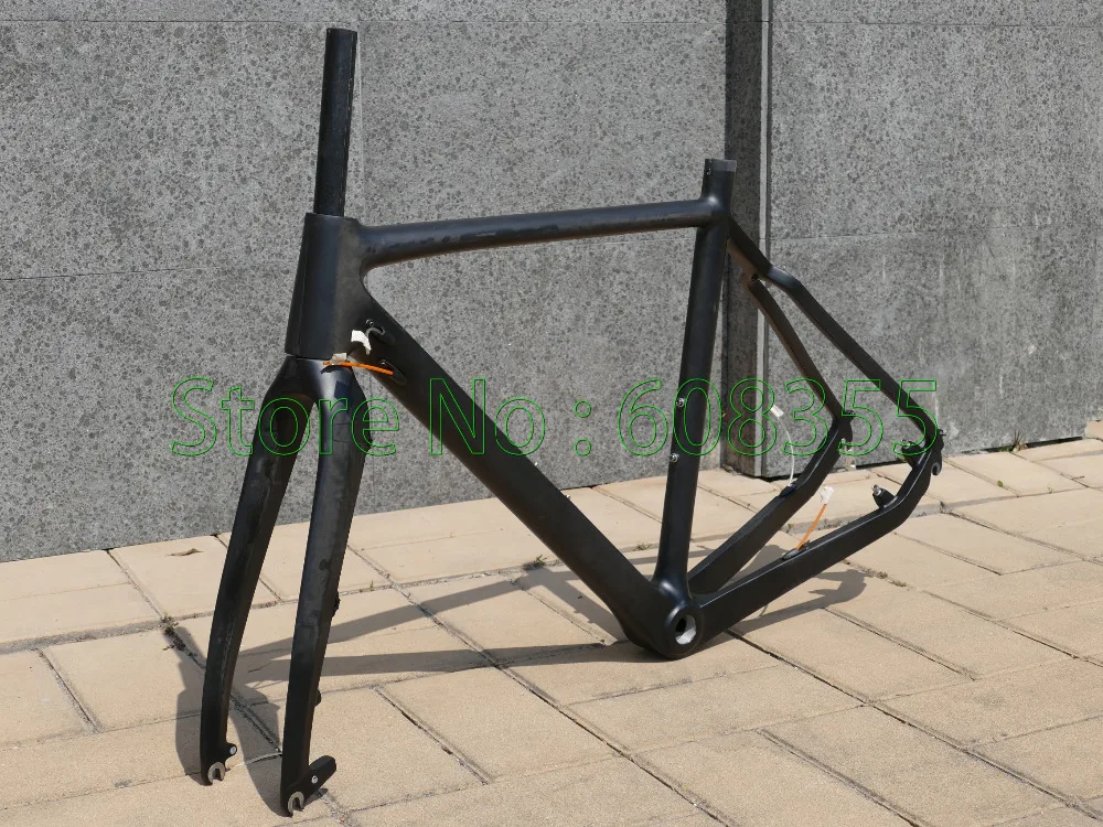 

CARBON Matt Glossy CYCLOCROSS FRAME FORK 700C BIKE BICYCLE FRAMESET For Disc Brake - 53cm