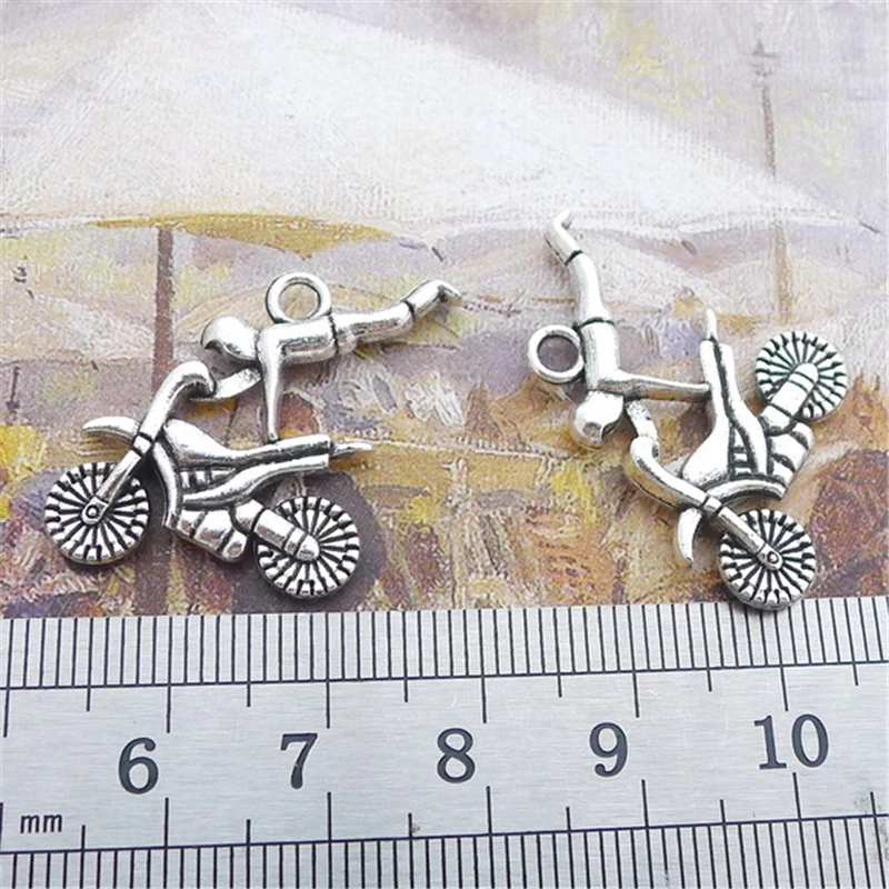 BANMAR 8 шт. мотоцикл Подвески 25*22 мм старинное серебро серебряные подвески DIY