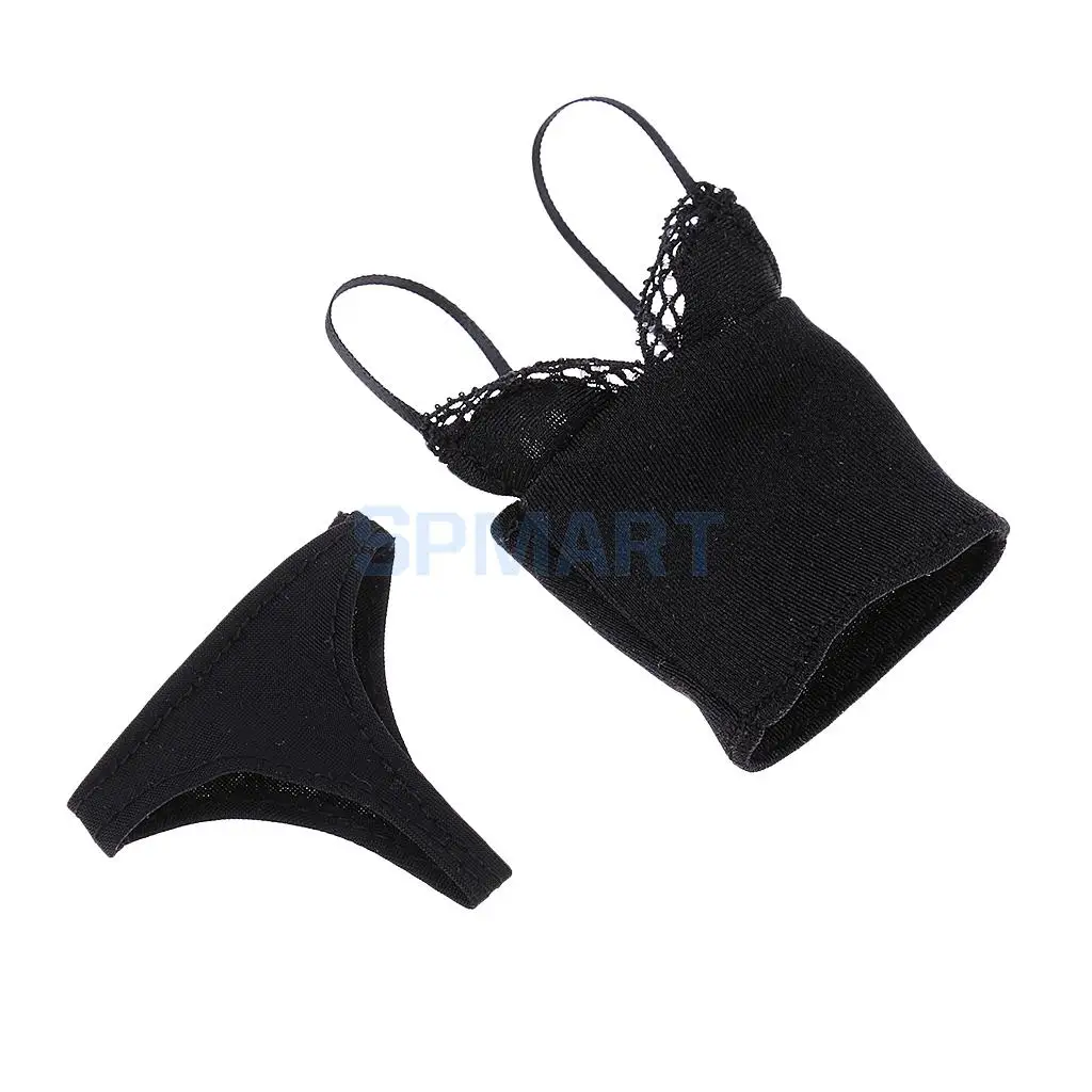 1/6 Scale Black Female Lingerie Underwear Bra Briefs Bikini Set for 12