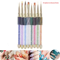 Полировка Рисование ногтей советы ручка УФ-гель, акриловый набор кистей для ногтей гель для дизайна инструменты для маникюра красота