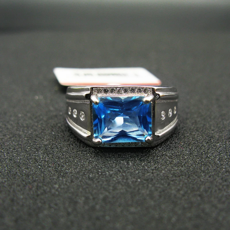 925 стерлингового серебра голубой топаз кольцо Модные Подарки для женщин ювелирные изделия Роза Открытое кольцо Fine jewelry j081001agb