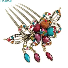 Женские аксессуары для волос ретро горный хрусталь цветок Tuck Расческа-гребень для волос носимая расческа для волос леверт Прямая поставка