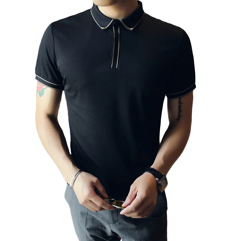 

Summer Men's Turn-over Collar POLO T-shirt Short Sleeve T-shirt-2805