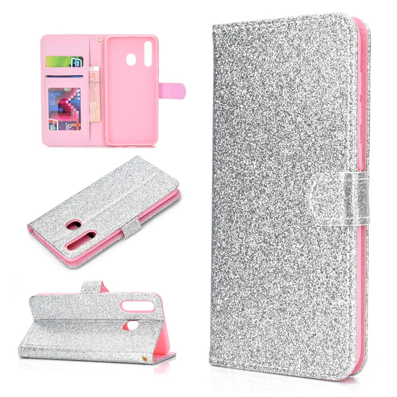 

Fashion Bling Glitter Luxury Flip Wallet Case For Samsung Galaxy A30 M10 M20 S9 S10 PLUS A9 A7 2018 J4 J6 J8 2018 Phone Bag Case