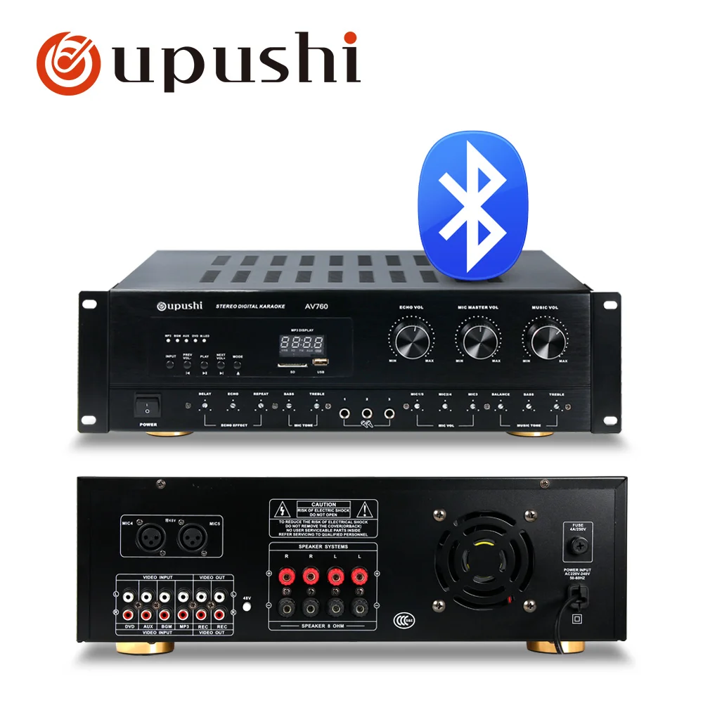 Bluetooth аудио приемник 400 Вт стерео усилитель oupushi Профессиональный Домашний karkoke 2