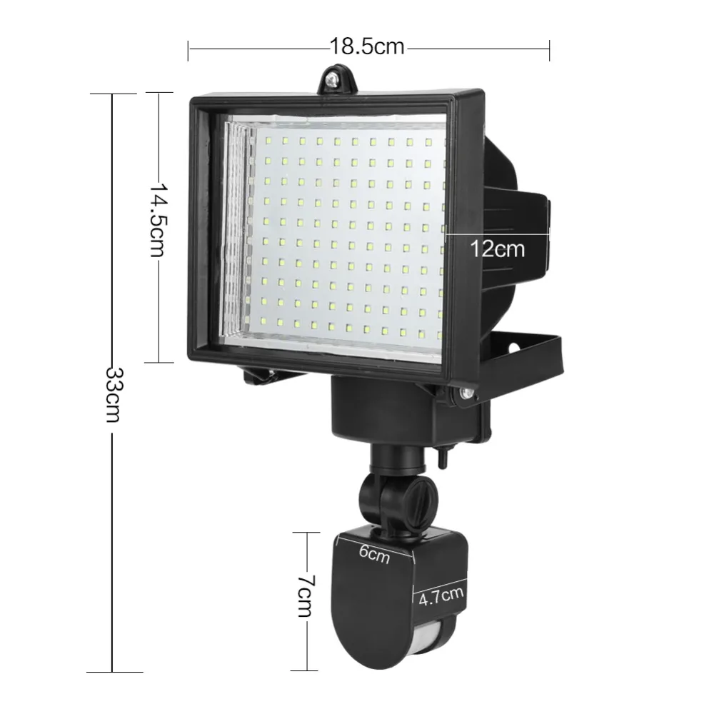 120LED солнечный светильник, яркий прожектор, охранный светильник ing, для улицы, дома, 9 В/12 Вт, лампа, ночной Светильник s с PIR-датчиком, детектор движения BS3