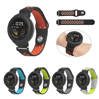 

Soft Silicone Strap for Amazfit Verge 3 Wristband Replacement Double Color Strap Bracelet for Xiaomi Huami Amazfit Verge 3