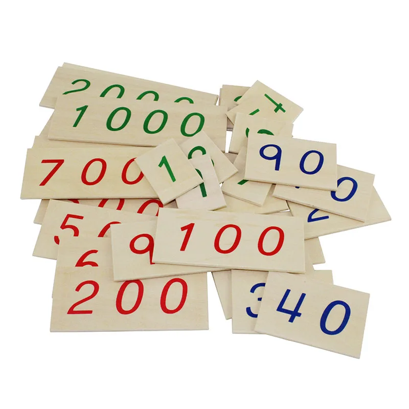  Montessori Kids Toys Mathematics Preschool Teaching Material Small Wooden Number Cards With Box (1- - 32886713028