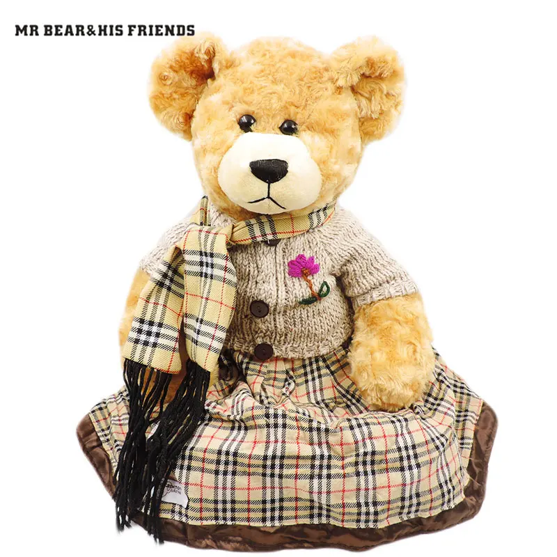 54cm Large Teddy Bears Stuffed Plush Toys Dressed Couple Teddies Valentine Teddy Bear Soft Dolls