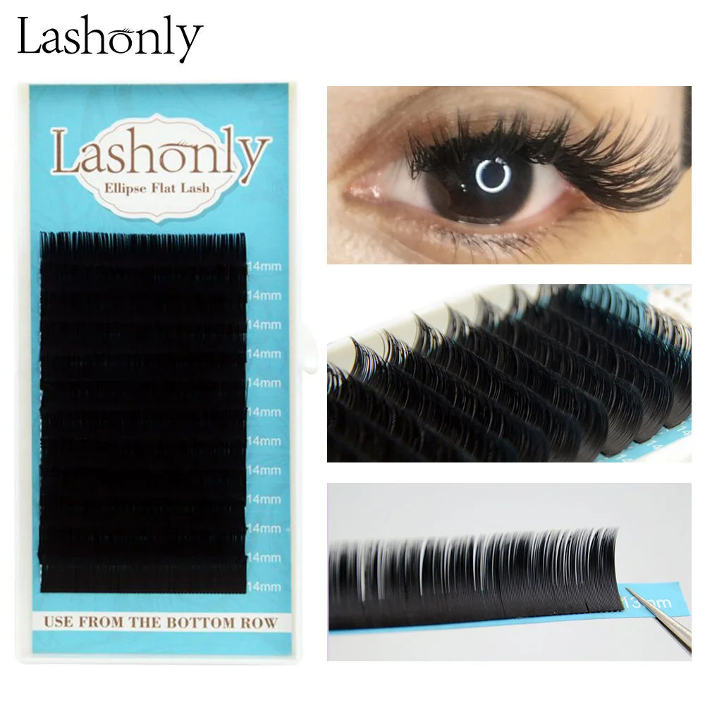 

Individual Matte Flat Eyelash Soft Ellipse Eye lashes Matte Volume Lashes Natural Long tips highly Soft Split-tip By Qeelasee