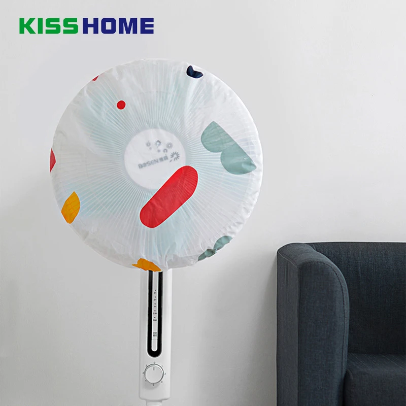 

Geometric Floral Waterproof Electric Fan Cover PEVA Home Household Dust-proof Moisture-proof Safe Protection Circular Covering
