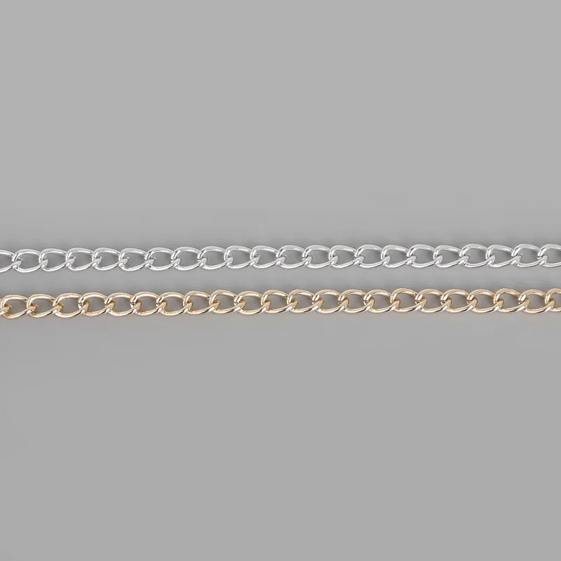 

9x6mm DIY Twisted Chain elegance Gold Silver Bulk Chains Clothing Jewelry Making accessories Clothes Decoration Materials 500cm