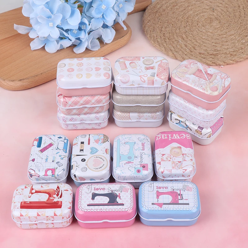 

Sewing Mini Tin Box Sealed Jar Packing Boxes Jewelry Candy Box Small Storage Random Color