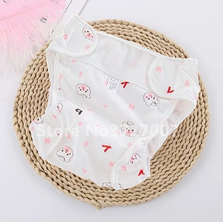 Детские моющиеся многоразовые подгузники из натуральной ткани с карманом для подгузников, непромокаемые подгузники для новорожденных детей - Цвет: Pink Bear