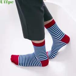 5 пар/лот хлопковая Для мужчин носки Англия Стиль Цвет в полоску Брендовые мужские носки для Для мужчин модные Бизнес Для мужчин носки