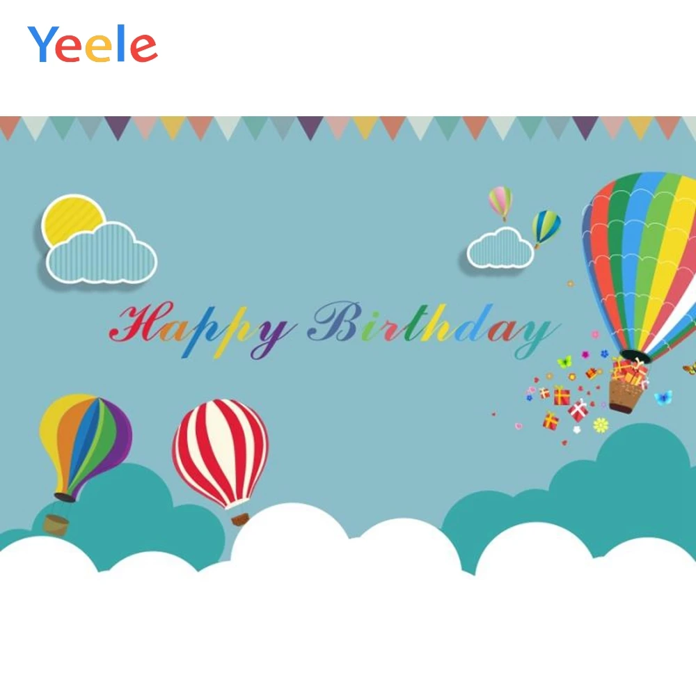 

Yeele Hot Air Balloon Backdrop Baby Birthday Portrait Photography Background Customized Photographic Backdrops For Photo Studio
