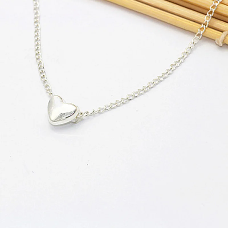 

Simple Small Smooth Heart Necklace Earrings Set Fashion Jewelry Stainless Steel Polished Heart Charm PO66