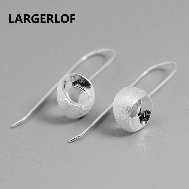 

LARGERLOF 925 Sterling Silver Drop Earrings Jewelry Earrings Hollow Fine Jewelry Semicircle Dangle Earrings for Women EG41105
